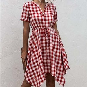 Red gingham dress women's S/M